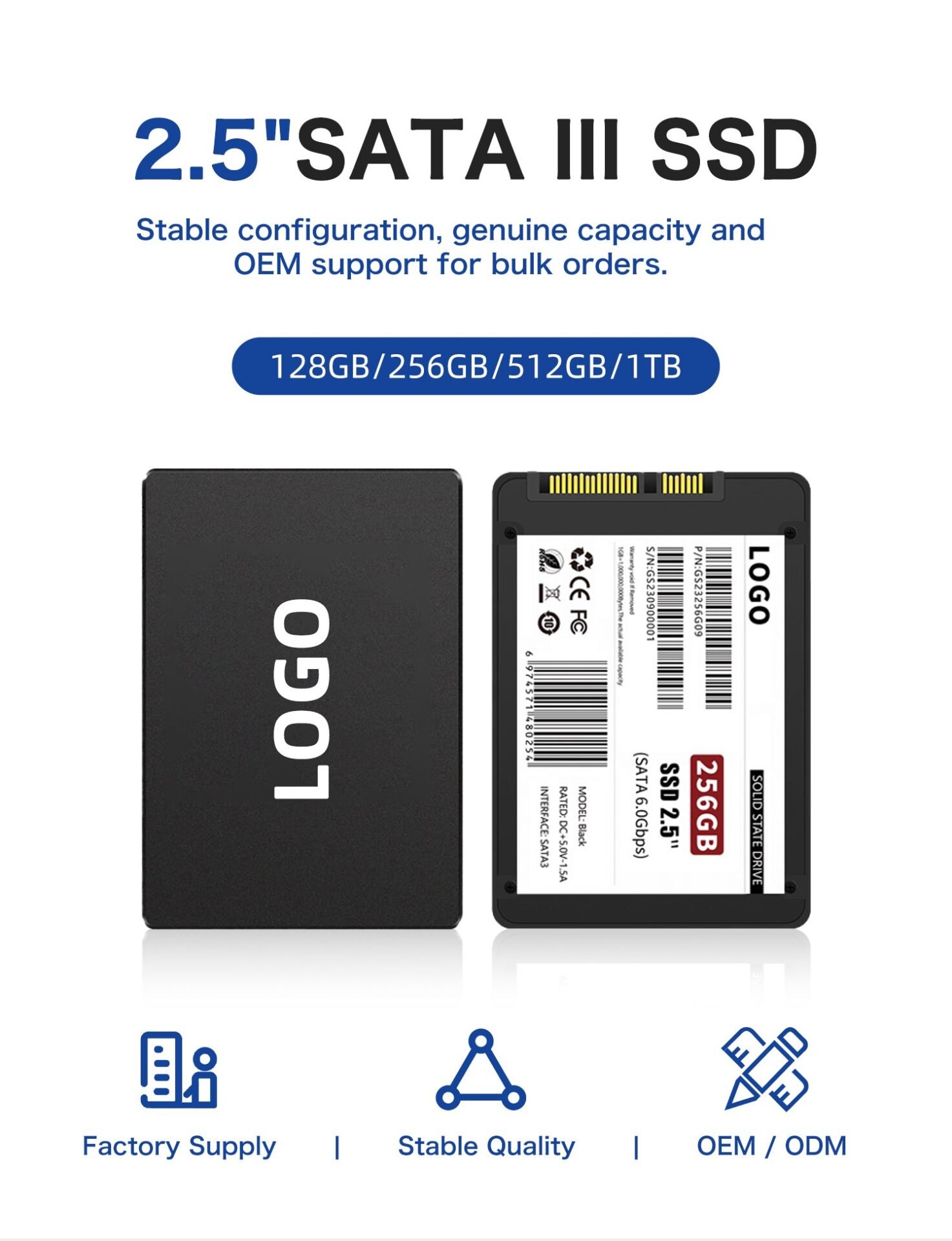 2.5-inch SATA III SSD with OEM support and capacity options