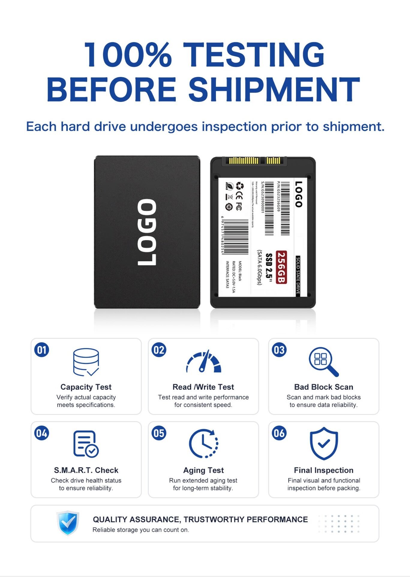 NexBit SSD quality testing before shipment